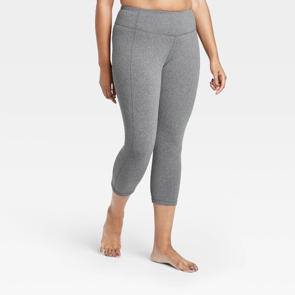 Small - Womens Simplicity Mid-Rise Capri Leggings 20" - All In Motion - Gray - Picture 9 of 10